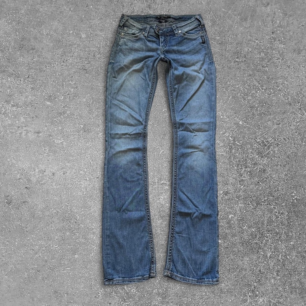 Silver Jeans Co Women Tuesday Bootcut Jeans 26/35 Blue Denim Low Rise Slim Fit